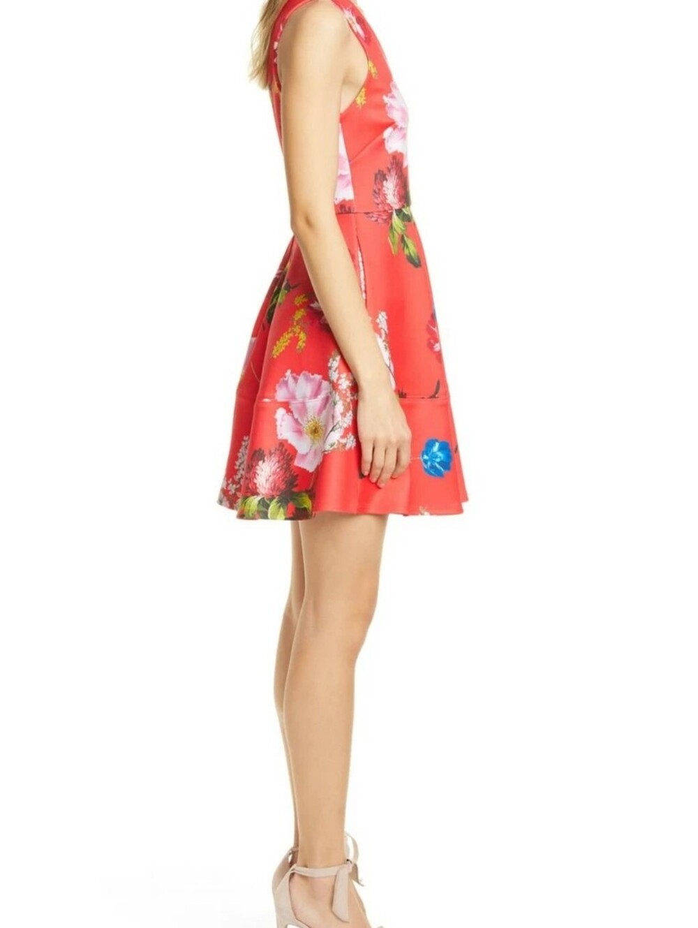 Ted Baker London Kinle Floral Skater Dress Berry Sundae Ted Size 5 = US 12 - Picture 9 of 14